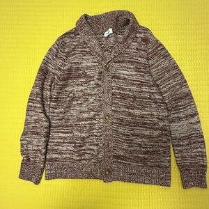 Goodfellow Target Brand Men's Cardigan, Burgundy and Light Grey, Size Large